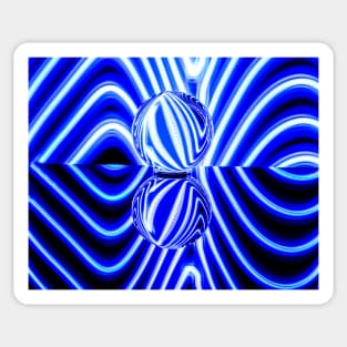 Crystal ball abstract blue and white Sticker